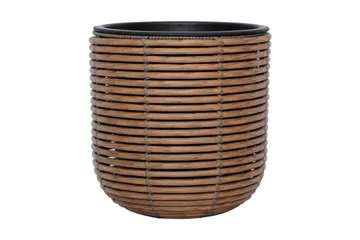 Wicker Blomsterkrukke D27xH28 cm Brun - Havemøbler - Øvrigt havetilbehør - Tilbehør udendørs - Havekrukker