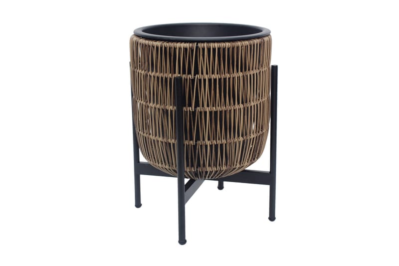 Wicker Blomsterkrukke på stativ 30x30xH38 cm Lysebrun - Store blomsterkrukker - Havekrukker