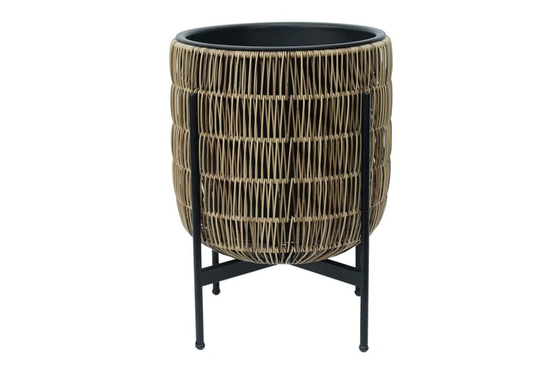 Wicker Blomsterkrukke på stativ 38x38xH49 cm Lysebrun - Store blomsterkrukker - Havekrukker