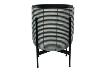 Wicker Blomsterkrukke på stativ 38x38xH49 cm Grå - Havemøbler - Øvrigt havetilbehør - Tilbehør udendørs - Havekrukker