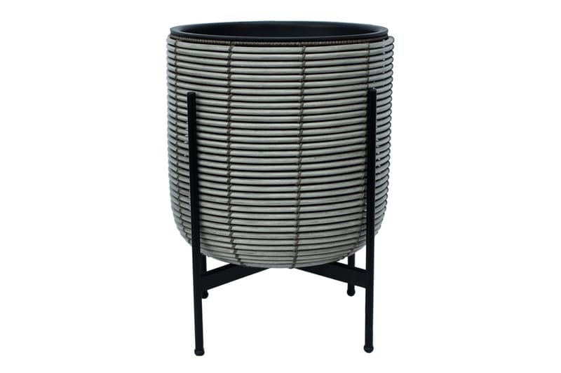 Wicker Blomsterkrukke på stativ 38x38xH49 cm Grå - Havemøbler - Øvrigt havetilbehør - Tilbehør udendørs - Havekrukker