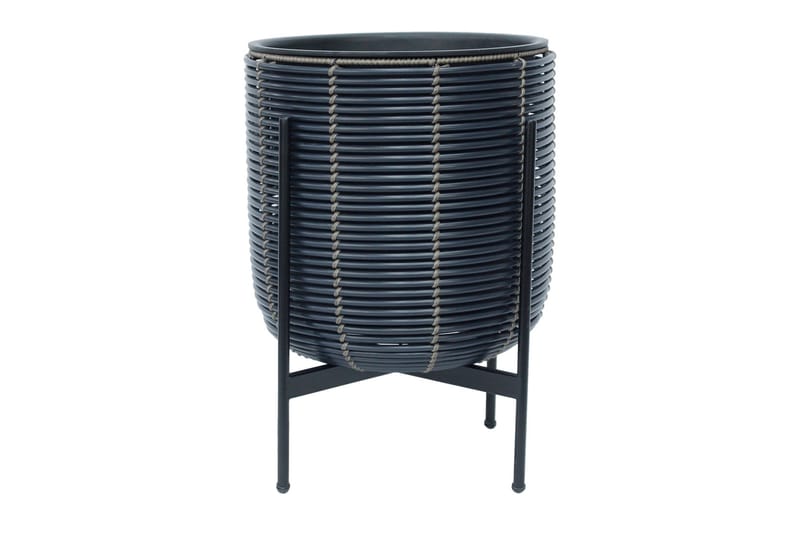 Wicker Blomsterkrukke på stativ 38x38xH49 cm Sort - Havemøbler - Øvrigt havetilbehør - Tilbehør udendørs - Havekrukker