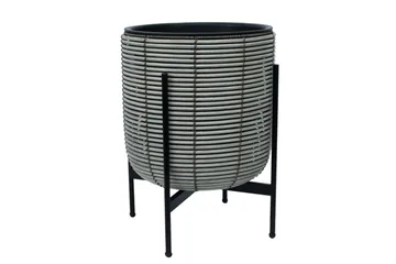 Wicker Blomsterkrukke på stativ 38x38xH49 cm Grå - Havemøbler - Øvrigt havetilbehør - Tilbehør udendørs - Havekrukker