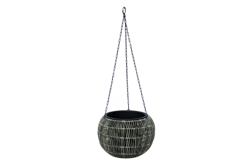 Wicker Hængende Krukke D32xH22 cm Grå - Havemøbler - Øvrigt havetilbehør - Tilbehør udendørs - Havekrukker