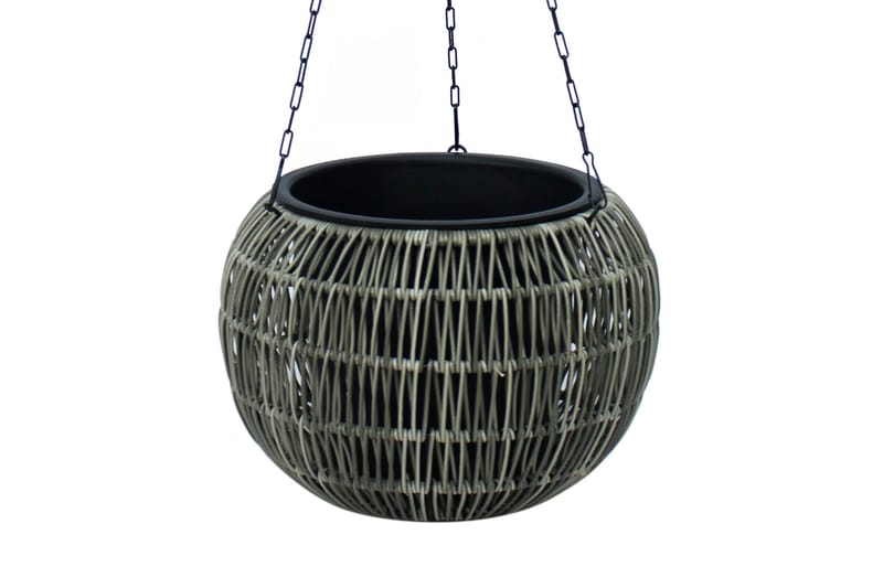 Wicker Hængende Krukke D32xH22 cm Grå - Havemøbler - Øvrigt havetilbehør - Tilbehør udendørs - Havekrukker