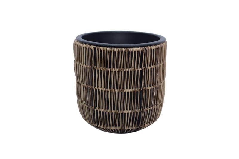 Wicker Urtepotte D27xH28 cm Lysebrun, undefined