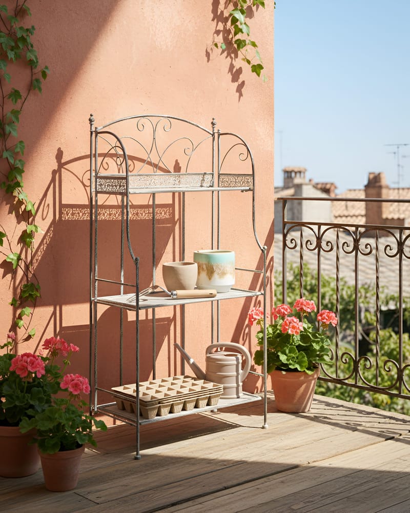 Hylde udendørs Villadose 60 cm - Grå - Havemøbler - Øvrigt havetilbehør - Tilbehør udendørs - Blomstereoler