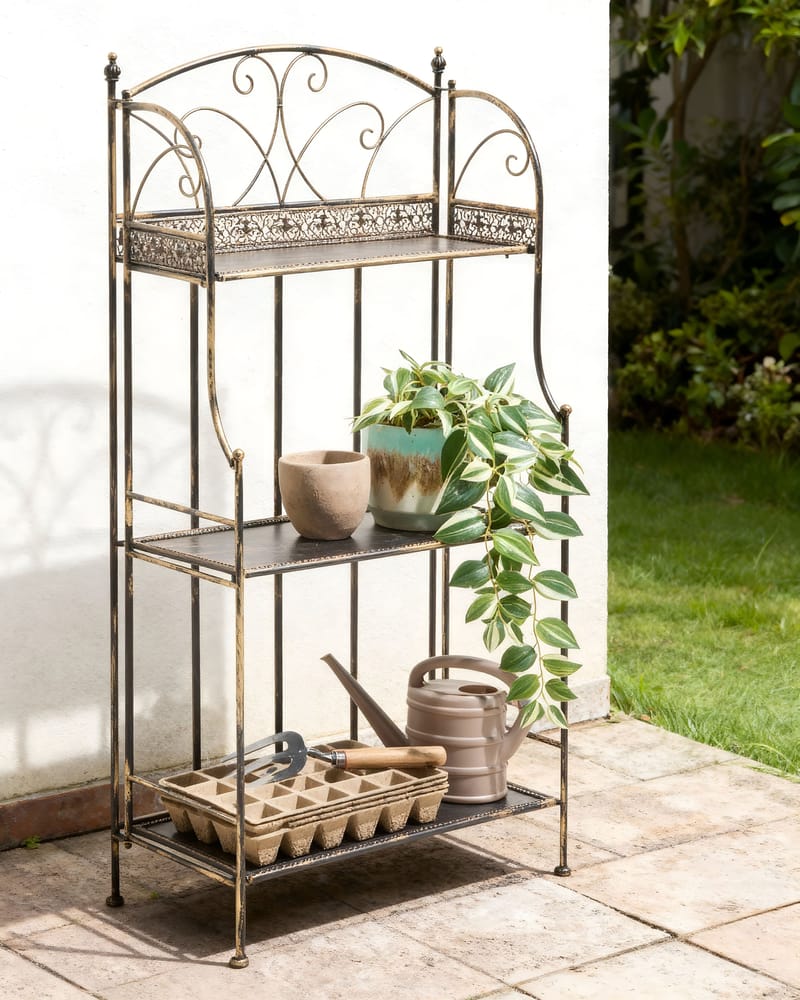 Hylde udendørs Villadose 60 cm - Sort - Havemøbler - Øvrigt havetilbehør - Tilbehør udendørs - Blomstereoler