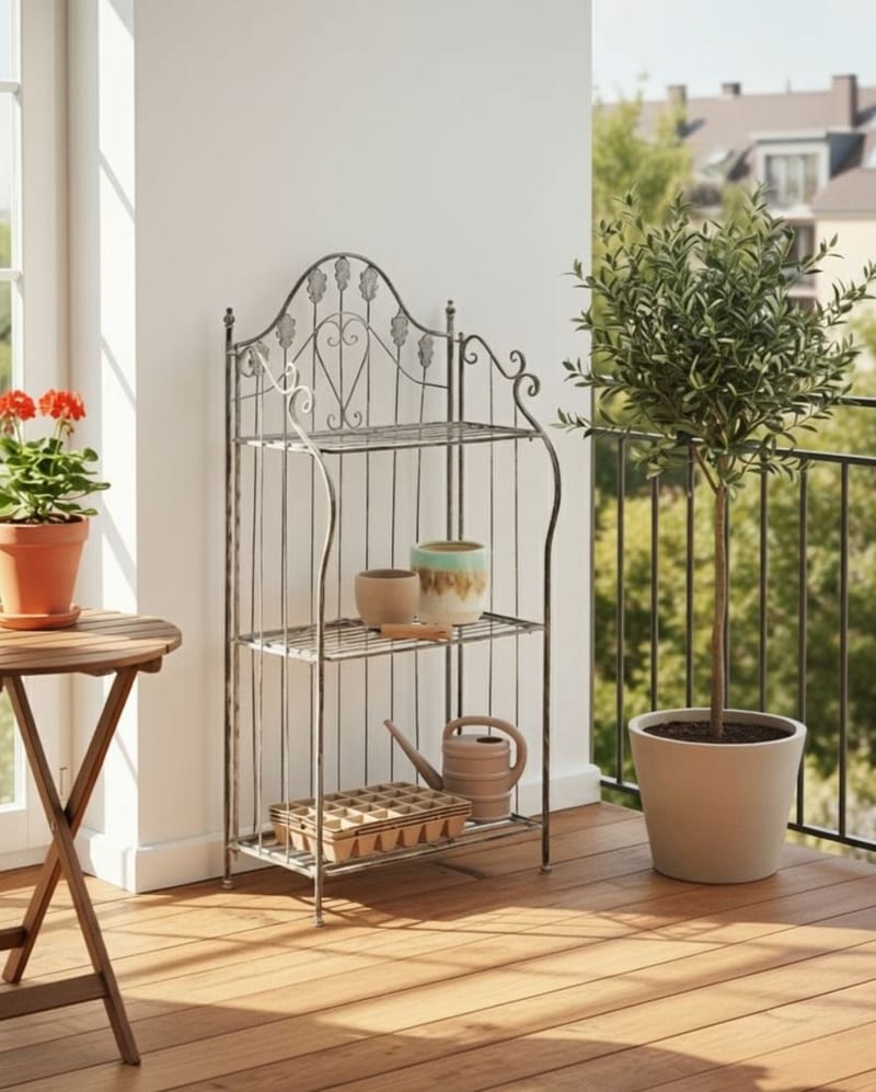 Hylde udendørs Visano 59 cm - Grå - Havemøbler - Øvrigt havetilbehør - Tilbehør udendørs - Blomstereoler