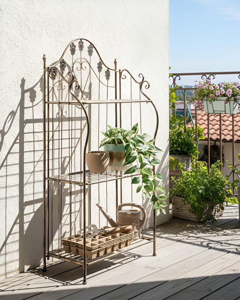 Hylde udendørs Visano 59 cm - Sort - Havemøbler - Øvrigt havetilbehør - Tilbehør udendørs - Blomstereoler