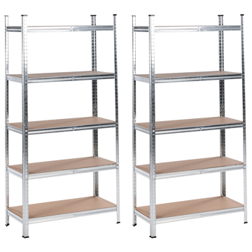 Sæt med 2 garagehylder Xitta 75 cm - Sølv/Brun - Havemøbler - Øvrigt havetilbehør - Tilbehør udendørs - Blomstereoler