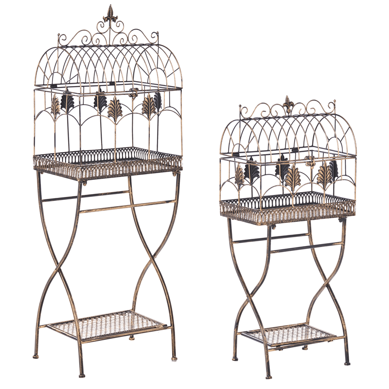 Sæt med 2 hylder udendørs Sicily 43/37 cm 30/27 cm, Sort