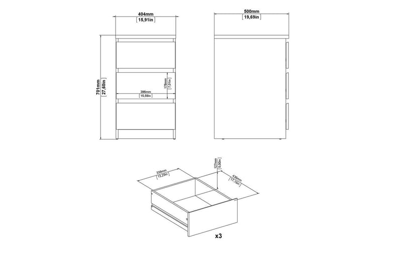 Salomns Kommode 70,1 cm - Hvid - Opbevaring - Opbevaringsmøbler - Kommode