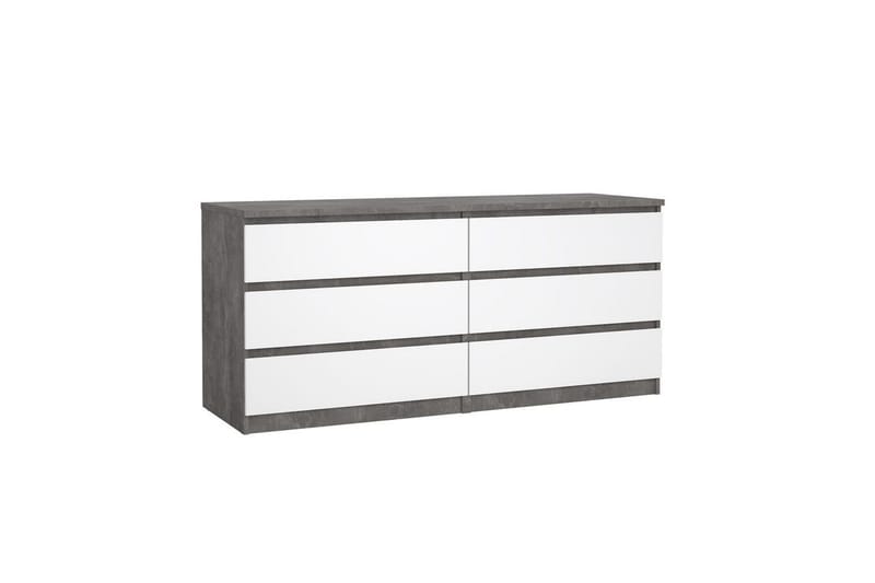 Salomns kommode 70,1 cm - Oxid beton/hvid højglans - Opbevaring - Opbevaringsmøbler - Kommode