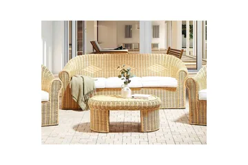 3-sitssoffa Beliani Livadeia Natural||White - Havemøbler - Loungemøbler - Loungesofaer