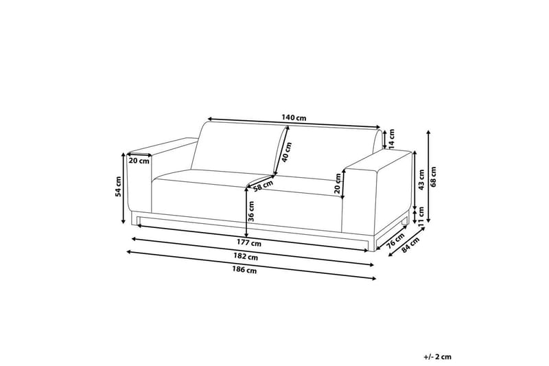 3-sitssoffa Beliani Rovigo Grey||White - Havemøbler - Loungemøbler - Loungesofaer