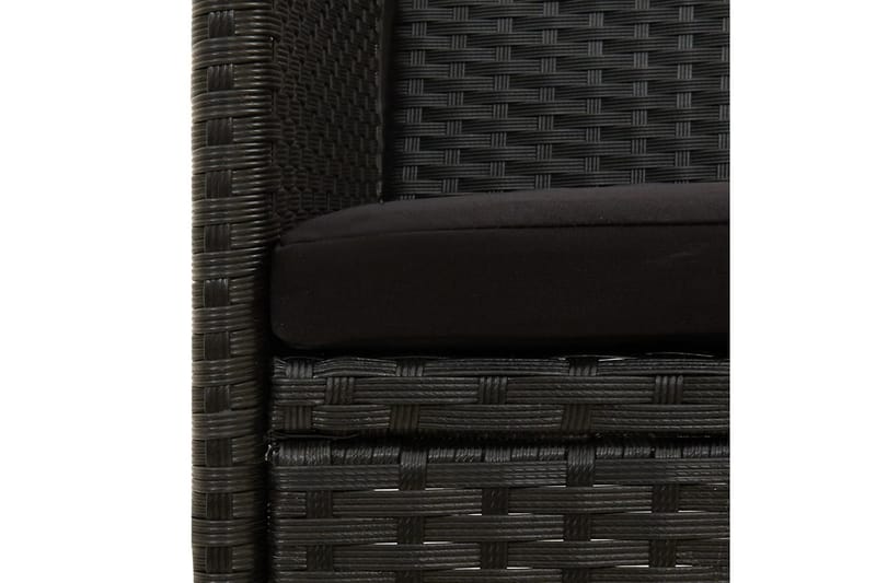 3-personers havesofa med hynde polyrattan sort - Sort - Loungesofaer - Havesofaer & bænke