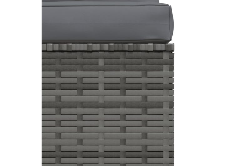 4-personers sofa med hynder polyrattan grå - Grå - Havemøbler - Loungemøbler - Loungesofaer