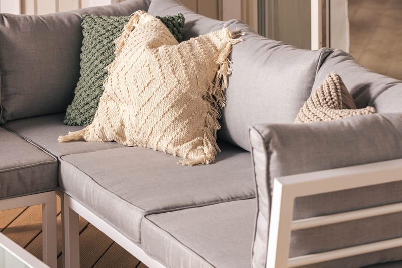 Ariany Hjørnesofa - Hvid/Grå - Havemøbler - Loungemøbler - Loungesofaer