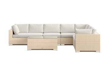 Bahamas L-formet udendørs sofa højre, 7-pers med bord - Beige - Havemøbler - Loungemøbler - Sofagrupper udendørs