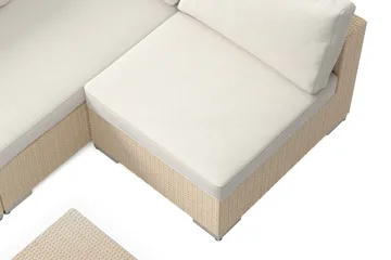 Bahamas udendørs loungegruppe 5-pers med vendbar chaiselong og bord - Beige - Havemøbler - Loungemøbler - Sofagrupper udendørs