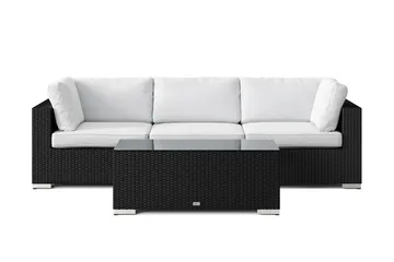 Bahamas udendørs sofa 3-pers med bord - Sort - Havemøbler - Loungemøbler - Sofagrupper udendørs