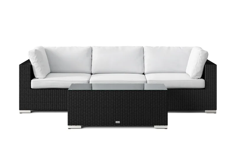 Bahamas udendørs sofa 3-pers med bord - Sort - Havemøbler - Loungemøbler - Sofagrupper udendørs