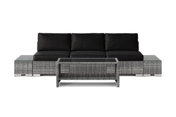 Bahamas udendørs sofa 3-pers med bord med hylde - Grå - Havemøbler - Loungemøbler - Sofagrupper udendørs