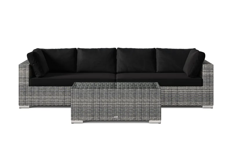Bahamas udendørs sofa 4-pers med bord - Grå - Havemøbler - Loungemøbler - Sofagrupper udendørs