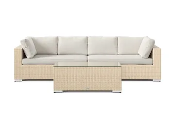 Bahamas udendørs sofa 4-pers med bord - Beige - Havemøbler - Loungemøbler - Sofagrupper udendørs