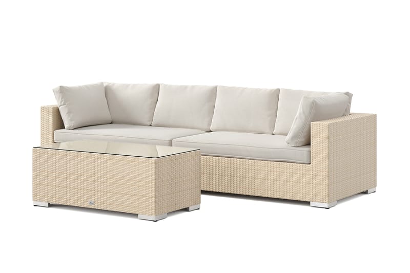 Bahamas udendørs sofa 4-pers med bord, Beige