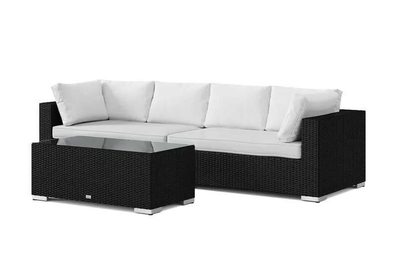 Bahamas udendørs sofa 4-pers med bord, Sort