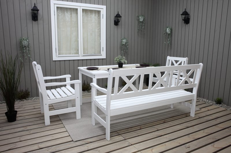 Europe Udesofa 3-personers - Hvid - Havemøbler - Havesofaer & bænke - Udendørs bænk & havebænk