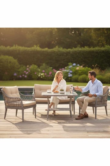 Garden Lounge Set Atelier Del Sofa Beige - Havemøbler - Loungemøbler - Sofagrupper udendørs