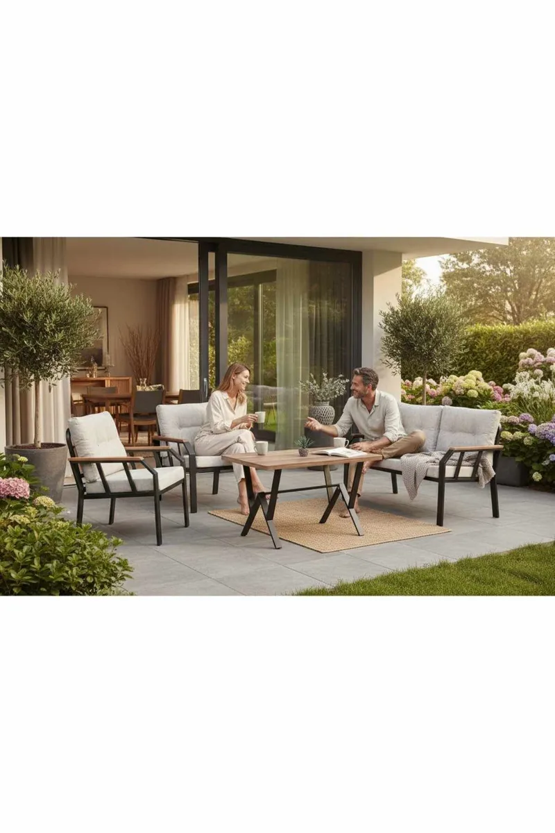 Garden Lounge Set Atelier Del Sofa Creme sort, undefined