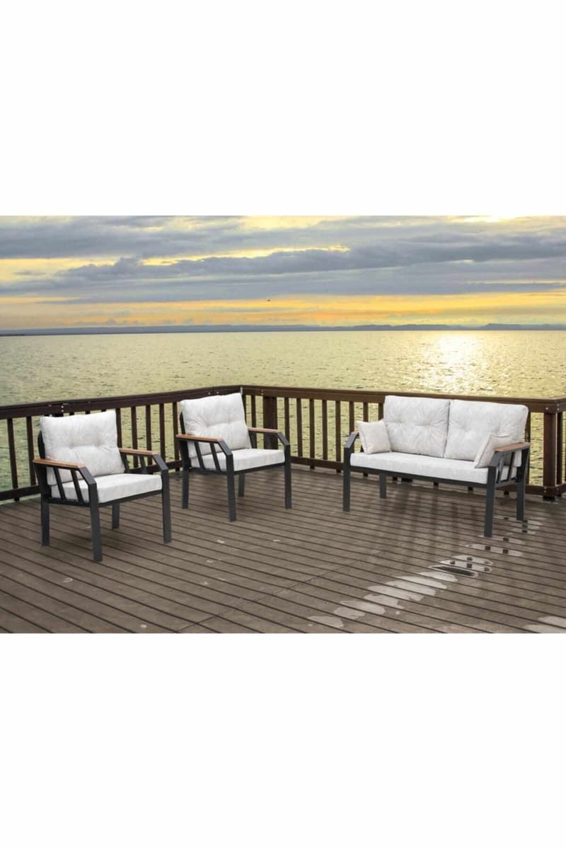 Garden Lounge Set Atelier Del Sofa Creme sort - Havemøbler - Loungemøbler - Sofagrupper udendørs
