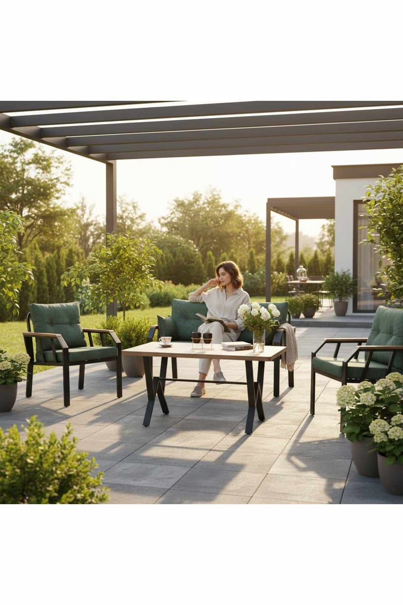 Garden Lounge Set Atelier Del Sofa Grøn sort - Havemøbler - Loungemøbler - Sofagrupper udendørs