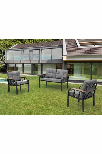 Garden Lounge Set Atelier Del Sofa Mørkegrå - Mørkegrå - Havemøbler - Loungemøbler - Sofagrupper udendørs