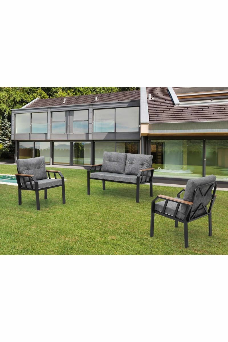 Garden Lounge Set Atelier Del Sofa Mørkegrå - Mørkegrå - Havemøbler - Loungemøbler - Sofagrupper udendørs