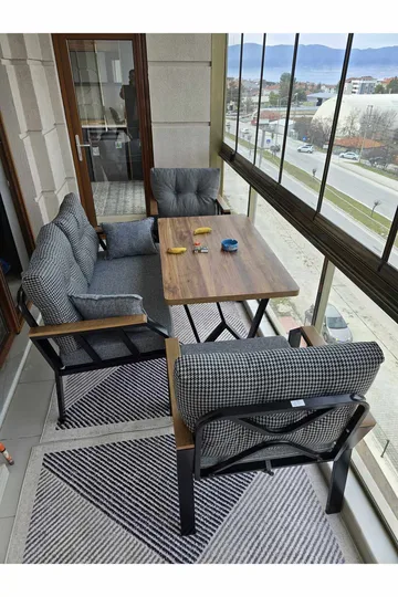 Garden Lounge Set Atelier Del Sofa Sort hvid - Havemøbler - Loungemøbler - Sofagrupper udendørs