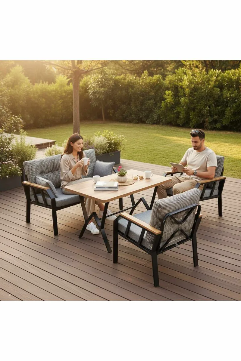 Garden Lounge Set Atelier Del Sofa Sort hvid, undefined