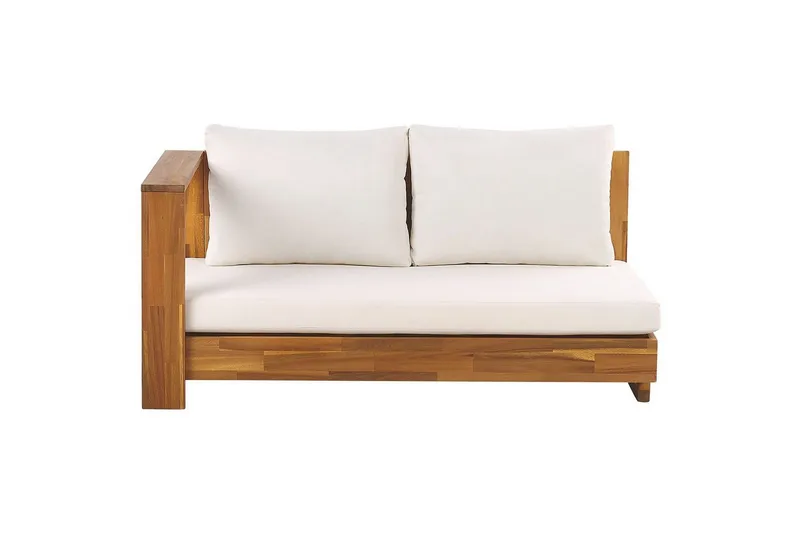 Hörnsoffa Beliani Marettimo Light wood||White - Havemøbler - Loungemøbler - Loungesofaer