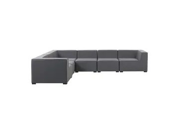 Hörnsoffa med fotpall Beliani Arezzo Beige/svart, Högervänd Dark grey, Black Left-faced - Havemøbler - Loungemøbler - Sofagrupper udendørs