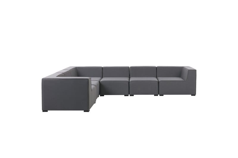 Hörnsoffa med fotpall Beliani Arezzo Beige/svart, Högervänd Dark grey, Black Left-faced - Havemøbler - Loungemøbler - Loungesofaer