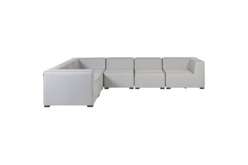 Hörnsoffa med fotpall Beliani Arezzo Beige/svart, Högervänd Grey, Black Left-faced - Havemøbler - Loungemøbler - Sofagrupper udendørs