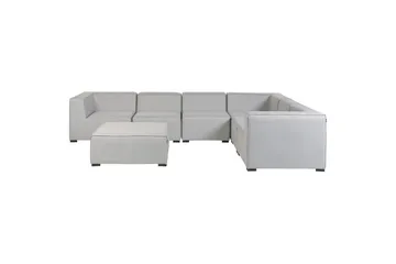 Hörnsoffa med fotpall Beliani Arezzo Beige/svart, Högervänd Grey, Black Left-faced - Havemøbler - Loungemøbler - Sofagrupper udendørs
