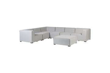 Hörnsoffa med fotpall Beliani Arezzo Beige/svart, Högervänd Grey, Black Left-faced - Havemøbler - Loungemøbler - Sofagrupper udendørs