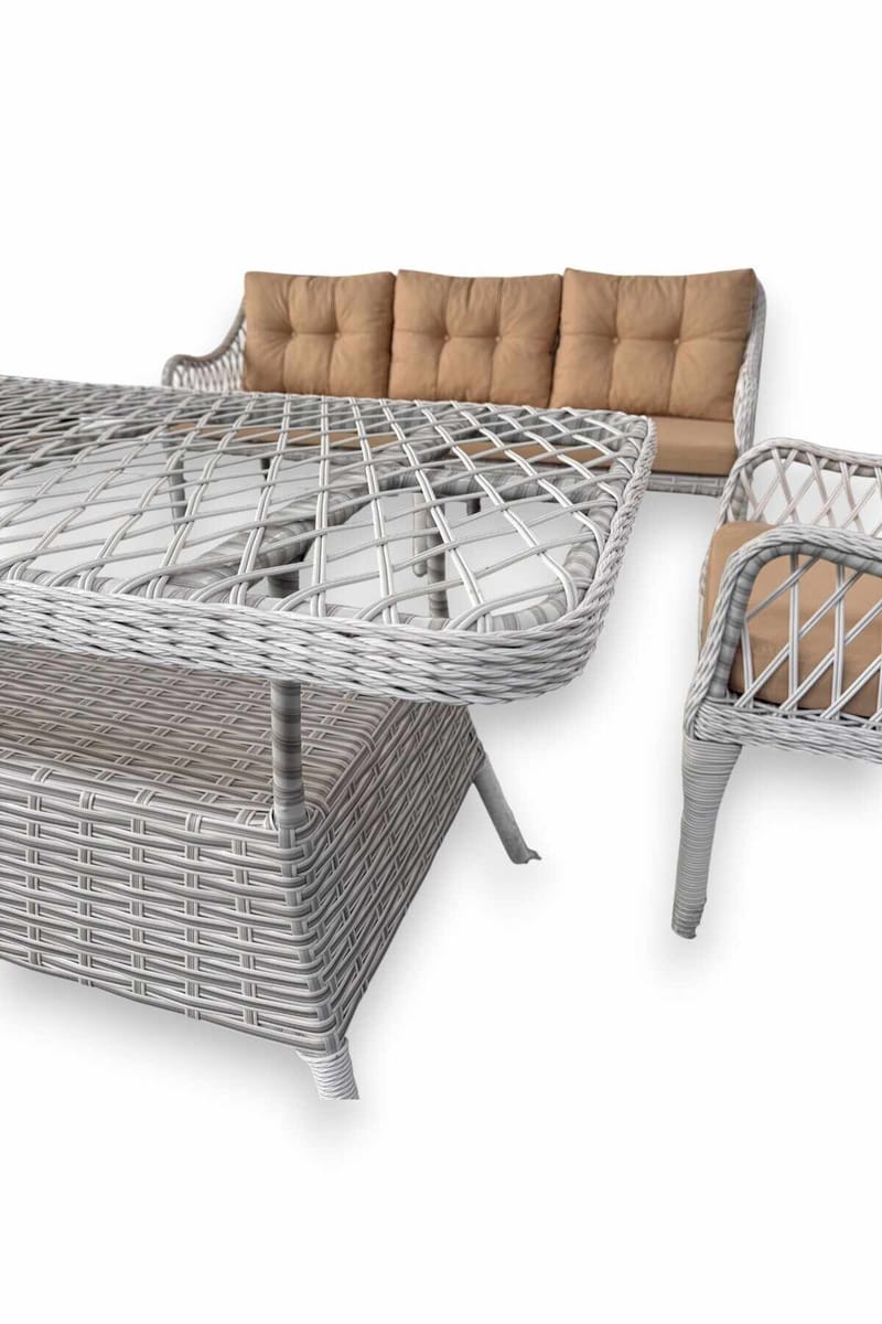 Haveloungesæt Atelier Del Sofa Hisar 3+1+1 (170 x 78 x 56 cm) Beige hvid - Havemøbler - Loungemøbler - Sofagrupper udendørs