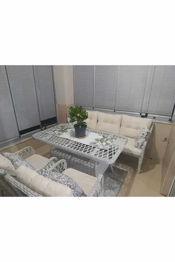 Haveloungesæt Atelier Del Sofa Hisar 3+1+1 (170 x 78 x 56 cm) Beige - Havemøbler - Loungemøbler - Sofagrupper udendørs