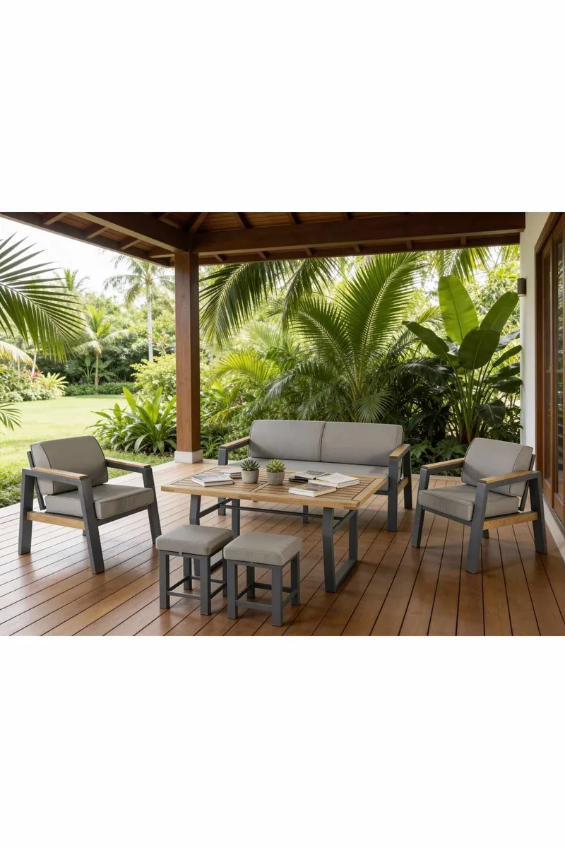 Haveloungesæt Atelier Del Sofa Leo 3+1+1+2 (170 x 78 x 63 cm) Grå, undefined